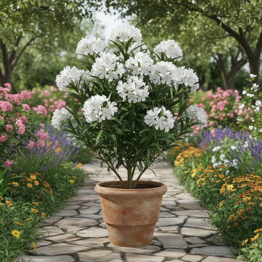 Leandru (Nerium Oleander) - Double White - ghiveci 30 - 40 cm