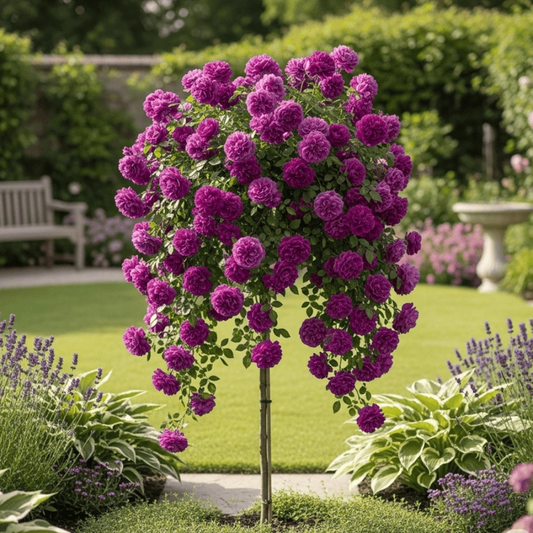 Trandafiri Pomișor Plângător - Purple - Rădăcină- Anul 3- Aqua Flowers