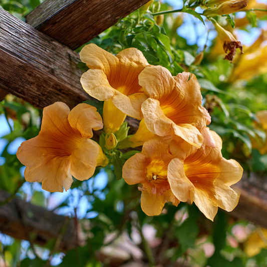 Arbust ornamental - Campsis Indian Summer Flava - Pipa - Luleaua Turcului - Ghiveci 2L - Aqua Flowers