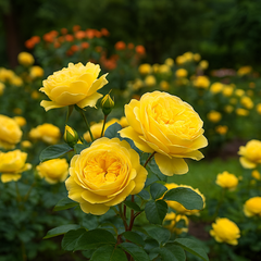 Trandafiri Floribunda Parfumaţi - Yellow Daisy - Rădăcină Ambalată - Aqua Flowers