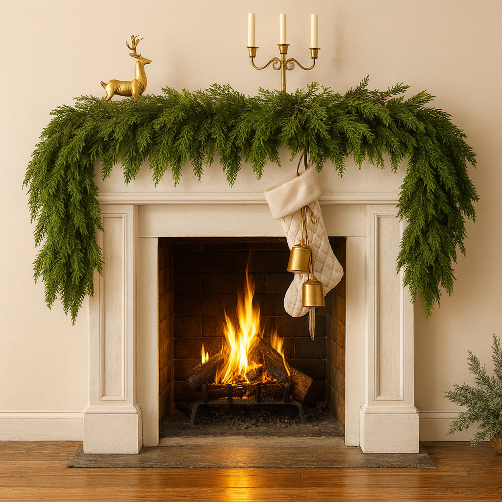 Ghirlandă Simplă de Craciun - Brad Natural - 1 m lungime / 15-20 cm lățime