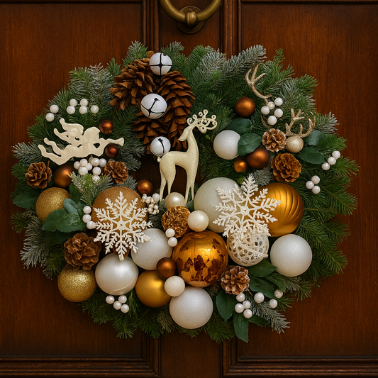 Coroniță Crăciun Elegant Christmas - Brad Natural  – Dimensiune 50 - 60 cm