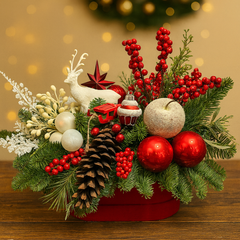 Aranjament de Crăciun - Clasic Christmas - Brad Natural