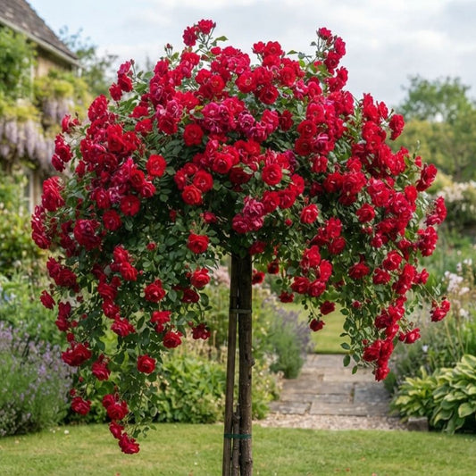 Trandafiri Pomisor plangator-Red Wine-radacina ambalata-anul 3