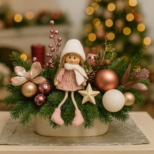 Aranjament de Crăciun - Pink Christmas - Brad Natural