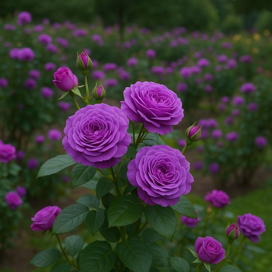Trandafiri Floribunda Parfumaţi - Purple Magic - Rădăcină Ambalată - Aqua Flowers