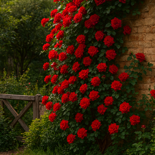 Trandafiri Cățărători Parfumați - Mushimara Red - Rădăcină Ambalată - Aqua Flowers