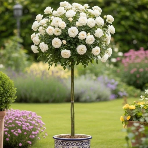 Trandafiri Pomișor - White - Ghiveci 5L - H 150 - 160