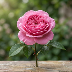 Trandafir urcător Pink, floare roz intens de aproape