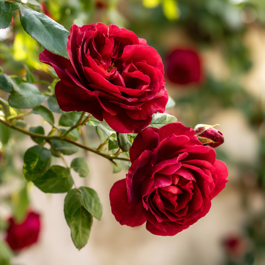 Trandafiri catǎratori - Paul’s Scarlet Parfumat - Ghiveci 2L - Aqua Flowers