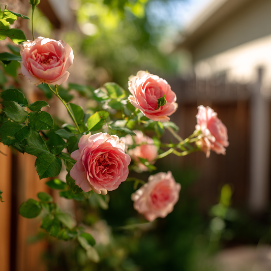 Trandafiri Cataratori Parfumati - Coral Dawn - Giveci - Anul 4 - Inaltime la livrare 65-70 cm